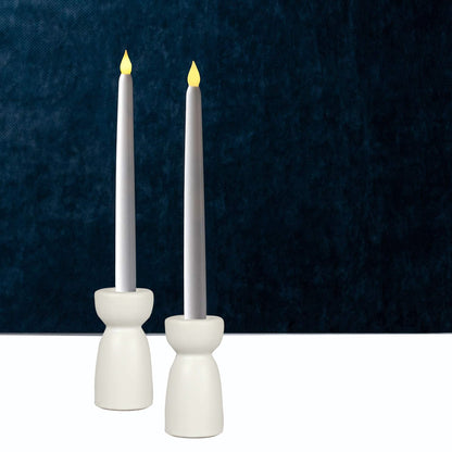 Candlestick Holders, Ceramic White Taper Candle Holder Candlelight Stand, Modern Boho Candle Holders for Desktop Table Setting Dining Bathroom Home Wedding Party Decoration,2 Pack