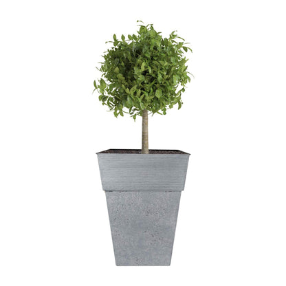 The HC Companies 18 Inch Avino Tall Square Planter - Decorative Indoor Outdoor Plant Pot for Front Porch, Deck, Patio and Home, Oxidized Black