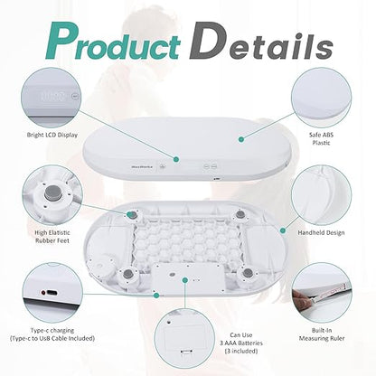 MaxWorks Multi Function Digital Scale 88 lb Capacity Pet Scale for Dogs and Cats Accurate Infant and Toddler Growth Scale Shipping Scale with Backlit Display and Tare Function (51075)