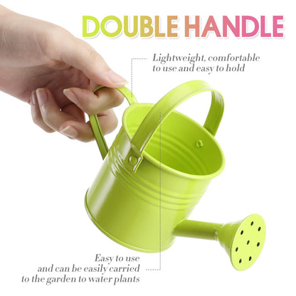 5PCS Mini Watering Cans Kids Metal Watering Can for Indoor Plants, Small Water Can Toddler Gardening Tool Beach Play, Multifunctional Cute Metal Jug for Craft, Home Decor Flower Bucket
