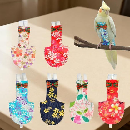 5pcs Bird Diaper Cute Printed Parrot Flight Suit Parrot Nappy Reusable Pigeon Pants Cockatiel Clothes for Parakeet Mini Macaw Budgie Canary for Indoor Outdoor - color1 XL