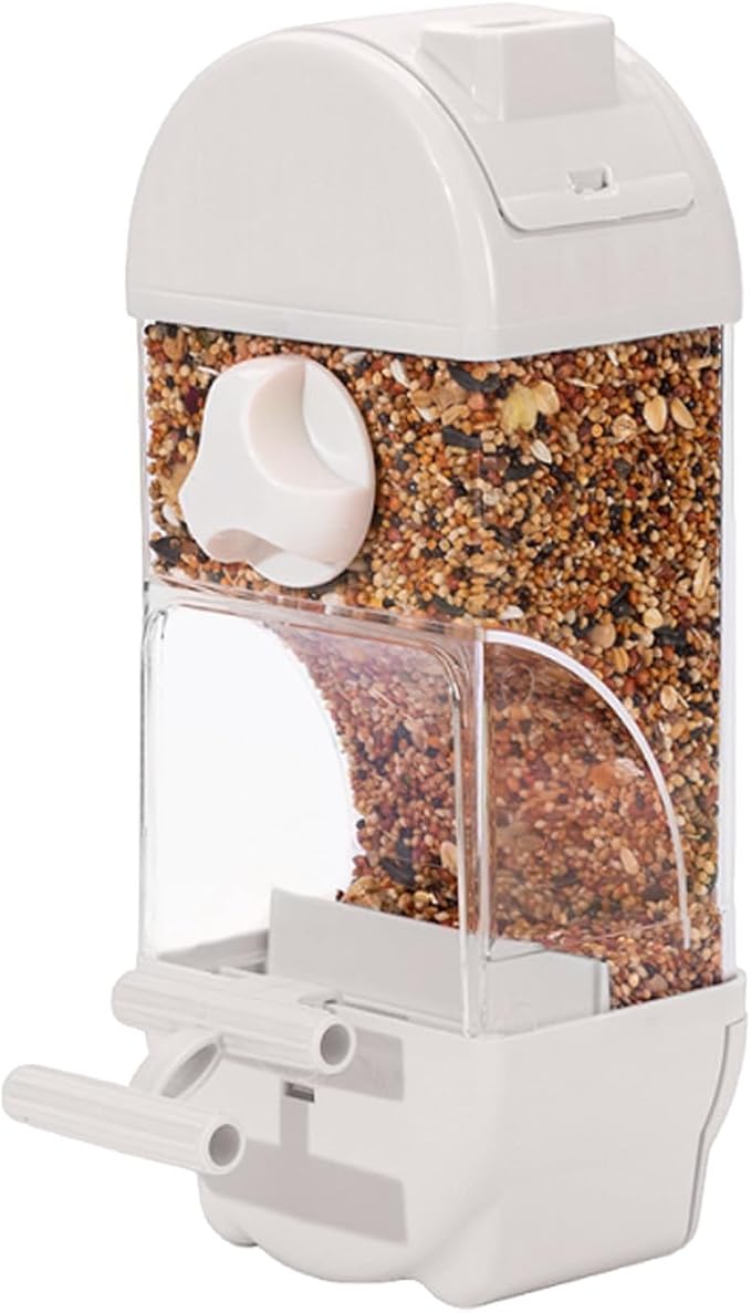 GLOGLOW Hanging Bird Feeding Box, 800ml Large Capacity No Mess Bird Feeder with Automatic Dispensing for Parakeets and Other Birds