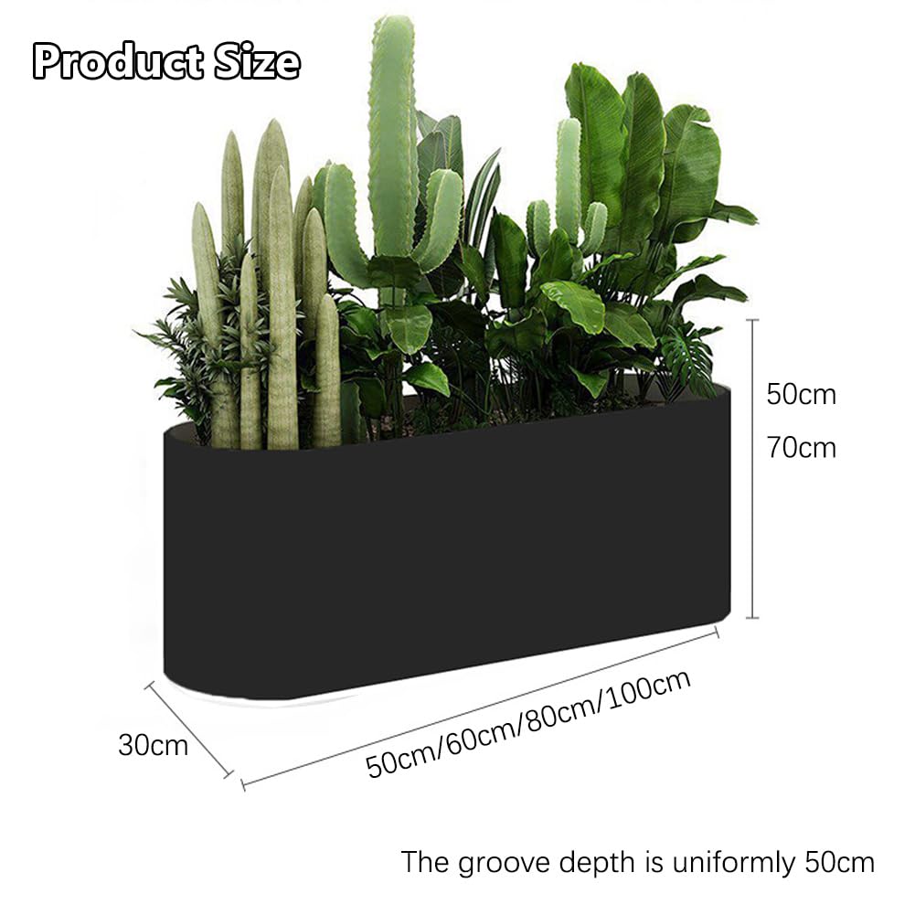 Sions Freestanding Planter Garden Beds, Outdoor Galvanized Planter Raised Garden Boxes, Raised Vegetable Gardens and Balcony Plant Tray Planting Beds,Black 50cm*30cm*50cm
