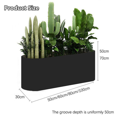 Sions Freestanding Planter Garden Beds, Outdoor Galvanized Planter Raised Garden Boxes, Raised Vegetable Gardens and Balcony Plant Tray Planting Beds,Black 80cm*30cm*50cm