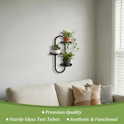 Sliner Wall Mounted Plant Stands 16 Inch Rotating Window Plant Shelves 3 Tier Hanging Wall Planters with Hooks for Indoor Window Living Room Home Decor