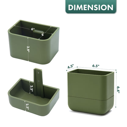 Phoenix Vine 6.5 Inch Wall Mounted Self-Watering Planter Pot for Indoor Houseplants and Herbs | Hanging Planter for Window Sills, Bathroom Walls, Home & Office Décor, Olive, Set of 3, 01-C-F-3