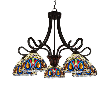 Chloe Lighting Tiffany-Style Chandelier, 5 Light, Dark Bronze, 27in Wide, Multicolor, Model CH3T353BV27-DD5