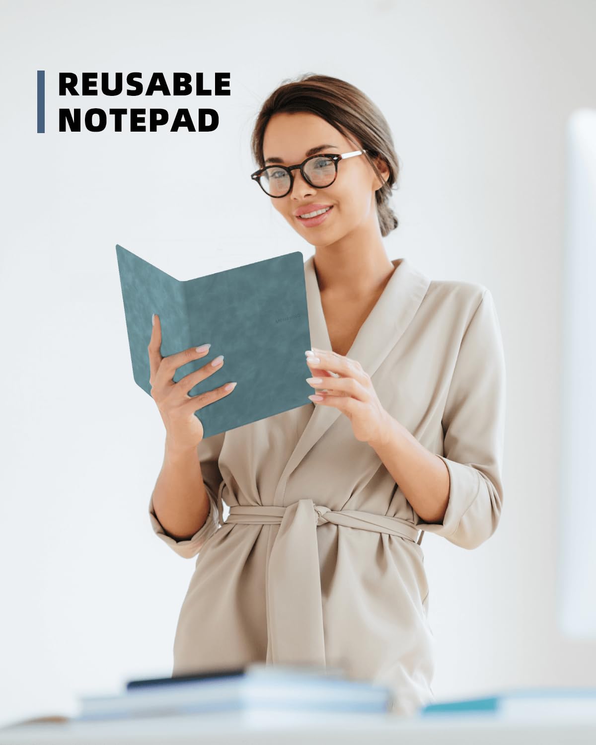 Mehaving Portable Small White Board Dry Erase Board, Reusable 9.5 * 6.6in Notebook Memo, Office Home Supplies Desk Accessories MH760 (Coffee)