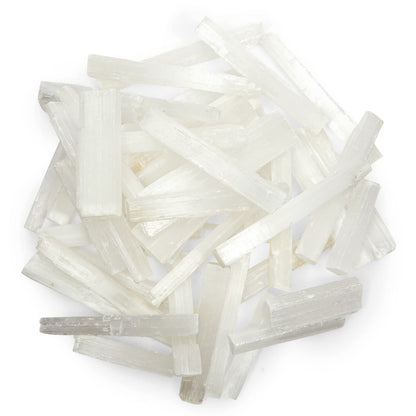 Wellbrite Selenite Crystal Wands - Energy Clearing Meditation Set & Bulk Selenite Sticks - Chakra Balancing Healing & Crystals and Healing Stones - Raw Bulk Sticks - 3-5 in, 3 Lb