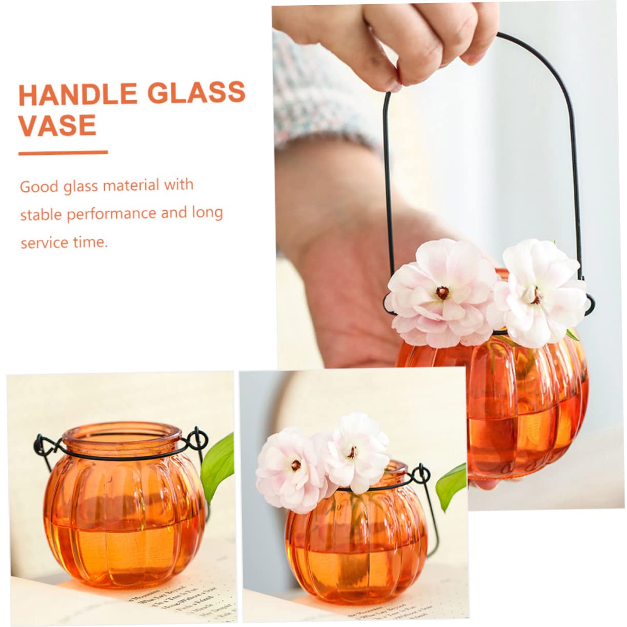 LIFKOME 4Pcs Hanging Hydroponic Vases Glass Plant Bottles with Handles for Home Decor for Weddings and Parties and Stylish Planter Terrariums for Bedroom