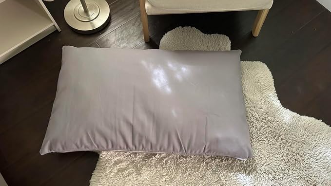 Natural Cotton Canvas Dog Bed – Raw Cotton Filled Pet Cushion Insert, Breathable Eco-Friendly Dog Mattress, Durable Washable Cover with Zipper (Blue Gray, X Large 53"x36"x5")