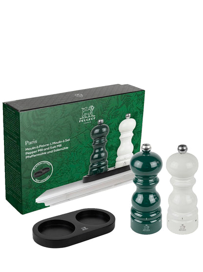 Set of Paris u'Select 15 cm Salt and Pepper Mills with Black tray as a Gift Box