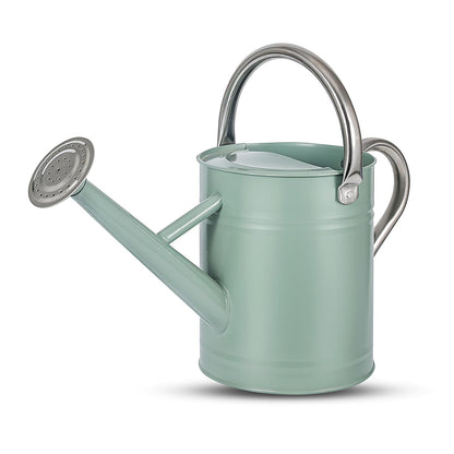 1 Gallon Watering Can for Plants, Watering Cans for Indoor&Outdoor Gardening, Galvanized Steel Watering Pot with Removable Spout, Metal Water Can with Ergonomic Movable Handle(Cream Green)