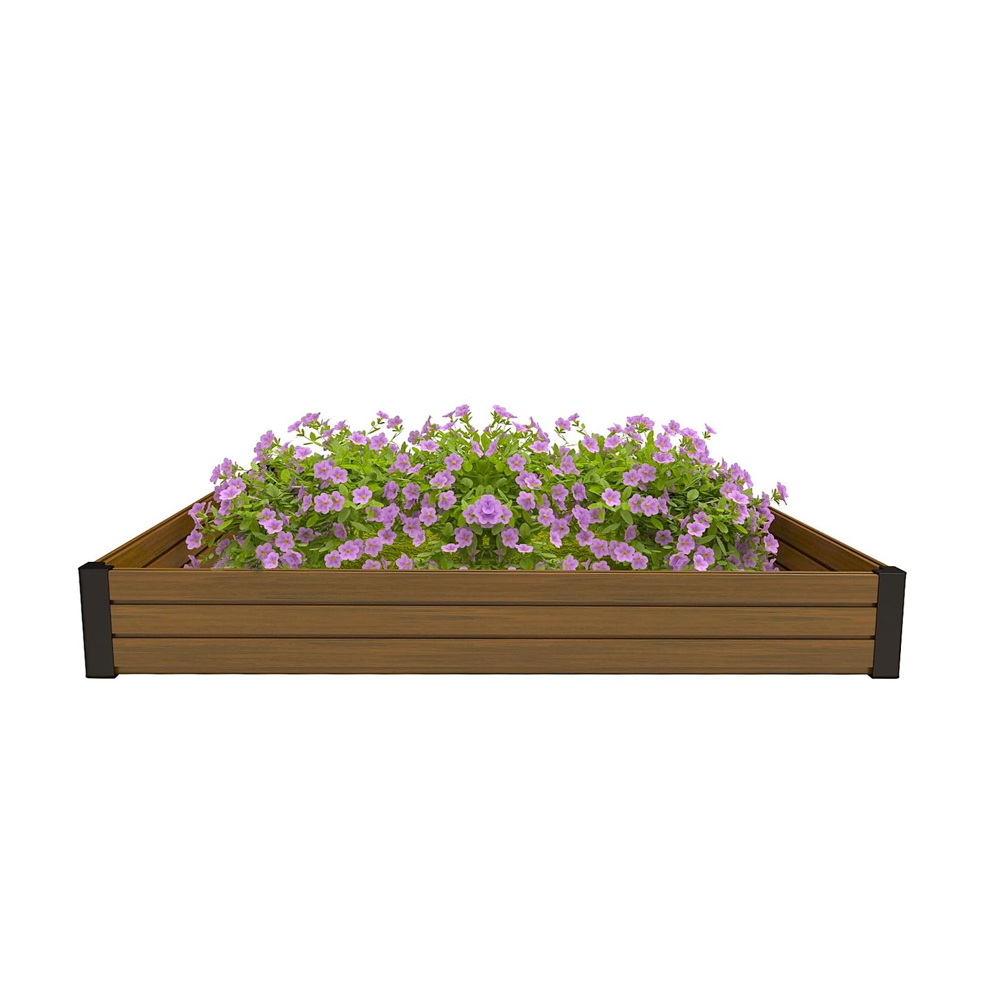 treslam Elevated Wooden Raised Garden Planter Outdoor Flower & Vegetable Box for Patio, Backyard, or Garden - Durable, Weather-Resistant Design - 47.2" x 47.2" x 6.3" (Brown)