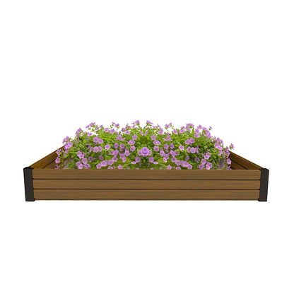 treslam Elevated Wooden Raised Garden Planter Outdoor Flower & Vegetable Box for Patio, Backyard, or Garden - Durable, Weather-Resistant Design - 47.2" x 47.2" x 6.3" (Brown)