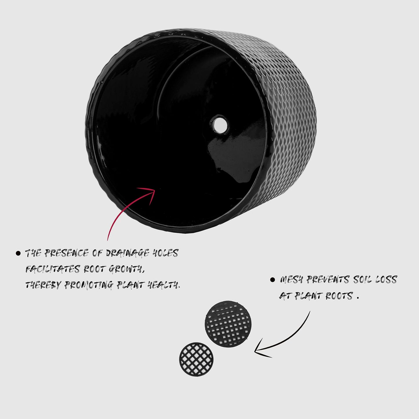 ROMANDECO CRAFT Indoor Plant Pot Flower Holder Ceramic Houseplant Pots inch with Hole 5.9in + 4.7in 2pcs (Not Contain Plant)