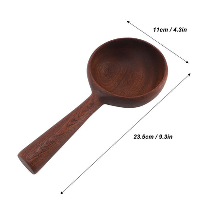 Wooden Water Ladle, 4.3 Inch Large Wood Kitchen Scoop Ladle for Flour Sugar Coffee Beans, Multipurpose Soup Serving Spoon Bath Scoop for Cooking Stirring, Bath Salt, Canisters Flour