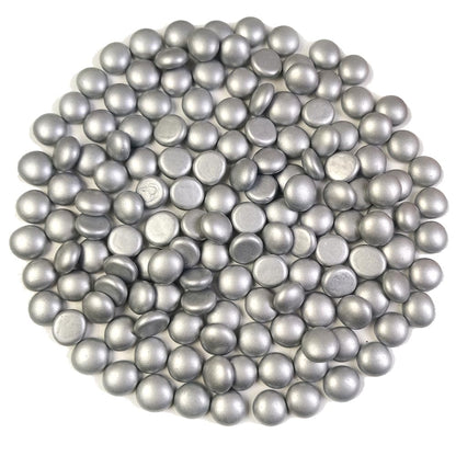 HappyFiller 170 Pcs 0.6 inch Mini Silver Glass Gems Decorative Flat Marbles for Vase Fillers Wedding Table Centerpieces Party,Candle Holder Pebble Stones,Arts Crafts,1 LB