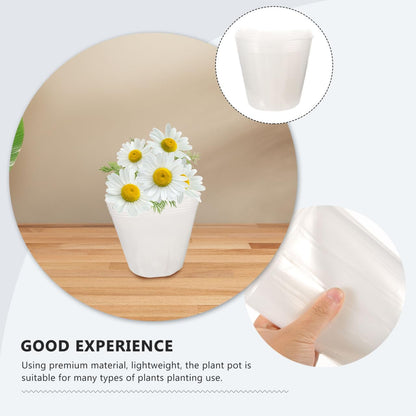 Yardenfun Clear Plastic Plant Pot Liners with Drainage Holes 6.10X5.70X4.52 Inches Set of 10 Nursery Pot Inserts for Garden Balcony Home Planting