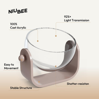 NIUBEE Plant Pots Indoor 7-inch, Acrylic Flower Planters with Drainage Holes, Ideal for Hydroponic & Soil Growing, Perfect for Succulents, Herbs & Small Plants in Home, Office & Windowsill