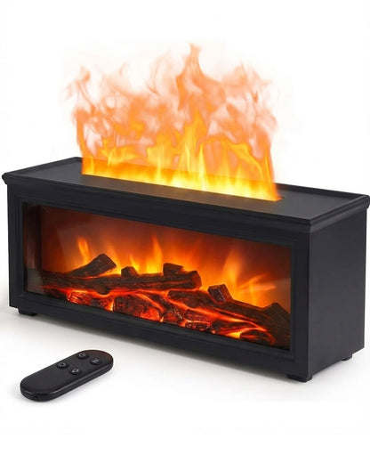 Essential Oil Diffuser, 7-Color Fireplace Fire Flame Aromatherapy Humidifier, 280ml Ultrasonic Aroma Diffuser, Cozy with Time Sets and Remote Control for Bedroom Home Yoga Office