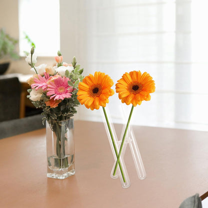 HOODANCOS 3Pcs Borosilicate Glass Test Tube Vases, Transparent Clear Floral Tubes, Minimalist Artistic Flower Arrangement Containers for Home Bedroom Office Party Decor 9.44X4.33X0.98In