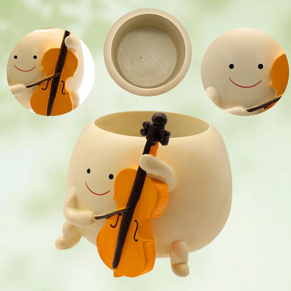 Tuenmofun Cute Unique Smiley Head Plant Pot Funny Resin Face Succulent Planter for Indoor & Outdoor Flower