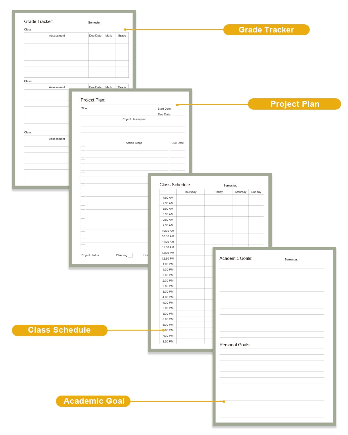 Academic Planner for 2026-2027 or Anytime – 5.8" x 8.5" Undated Weekly Student Planner For Homeschool, High School, College & Nursing Students, 200 Pages, Green