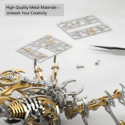 Scorpion 3D Metal Puzzle for Adults, 454PCS Stainless Steel DIY Mechanical Metal Model Kits, No Glue Assembly with Movable Joints, Challenging Metal Building Kit Desk Decor Gift(Glod)