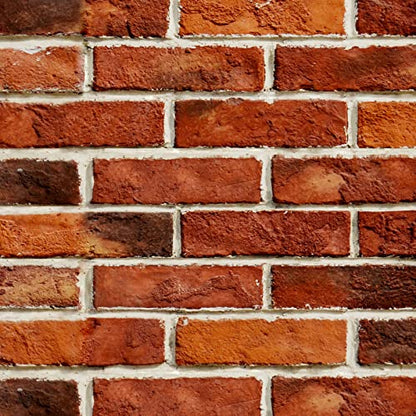 practicalWs Red Brick Wallpaper Peel and Stick 17.7in x 118.1in Brick Wrapping Paper Self Adhesive Faux Stone Removable Wall Paper for Christmas Halloween Fireplace Bedroom Bathroom Decoration