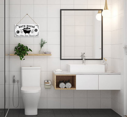 Relax Soak Unwind - BATH HOUSE - Funny Bathroom Signs - Farmhouse, Wall, Shelf Decor