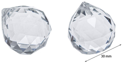 Yesland 20 Pcs Crystal Glass Ball, 30mm Pendants Balls & Chandelier Prisms, Clear Faceted Hanging Crystals for Wedding Home and DIY Craft Jewelry Decoration