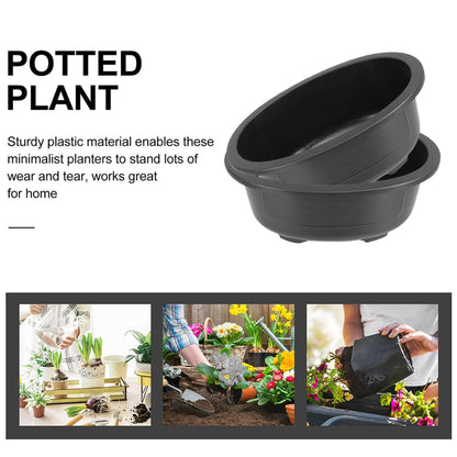 Kisangel 2pcs Large Oval Planters with Drainage Lightweight Durable Flower Pots for Gardening Reusable Plant Containers for Flowers and Bonsai Home Decor
