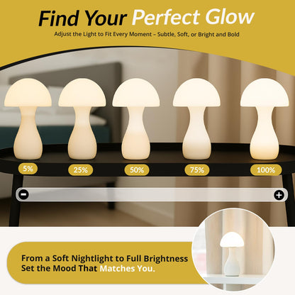 HARMONTE Mushroom Table Lamp - Stylish and Durable Night Light, Modern Nightstand Table Lamp with 10 Adjustable Light Temperatures, Bedside Lamp for Unique, Aesthetic Home Decor