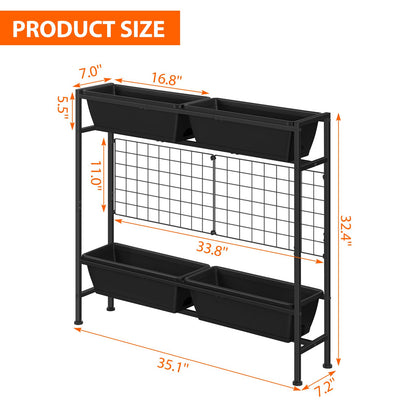OYEAL Railing Planter Box Raised Garden Bed 32" Tall Elevated Planter Boxes