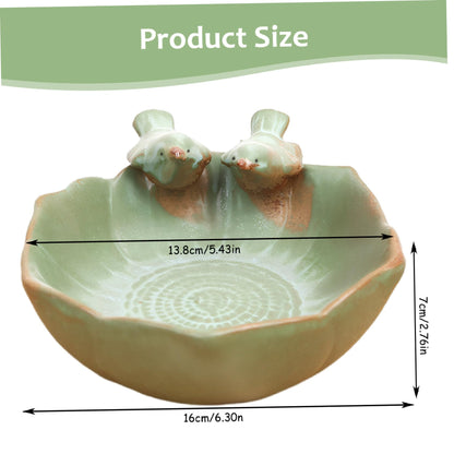 HDBHSBE Suculentas Pot with 2 Adorable Birds Planter DIY Flower Planting Garden Pots Ceramic Round Hollow Planter for Home Indoor Outdoor Garden Decor Pots