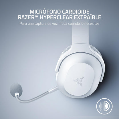 Razer Barracuda X Wireless Gaming & Mobile Headset (PC, PlayStation, Switch 2, Android, iOS): 2.4GHz Wireless + Bluetooth - Lightweight - 40mm Drivers - Detachable Mic - 50 Hr Battery - Mercury White