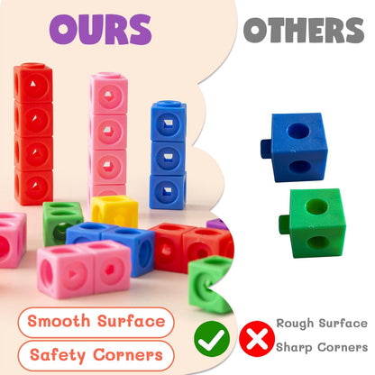QUYSK 300 Pcs Linking Cubes for Math with Storage Boxes, Kids Counting Blocks for Math STEM Connecting Cubes Math Manipulatives Classroom Learning Supplies for Preschool and Elementary Aged Kids