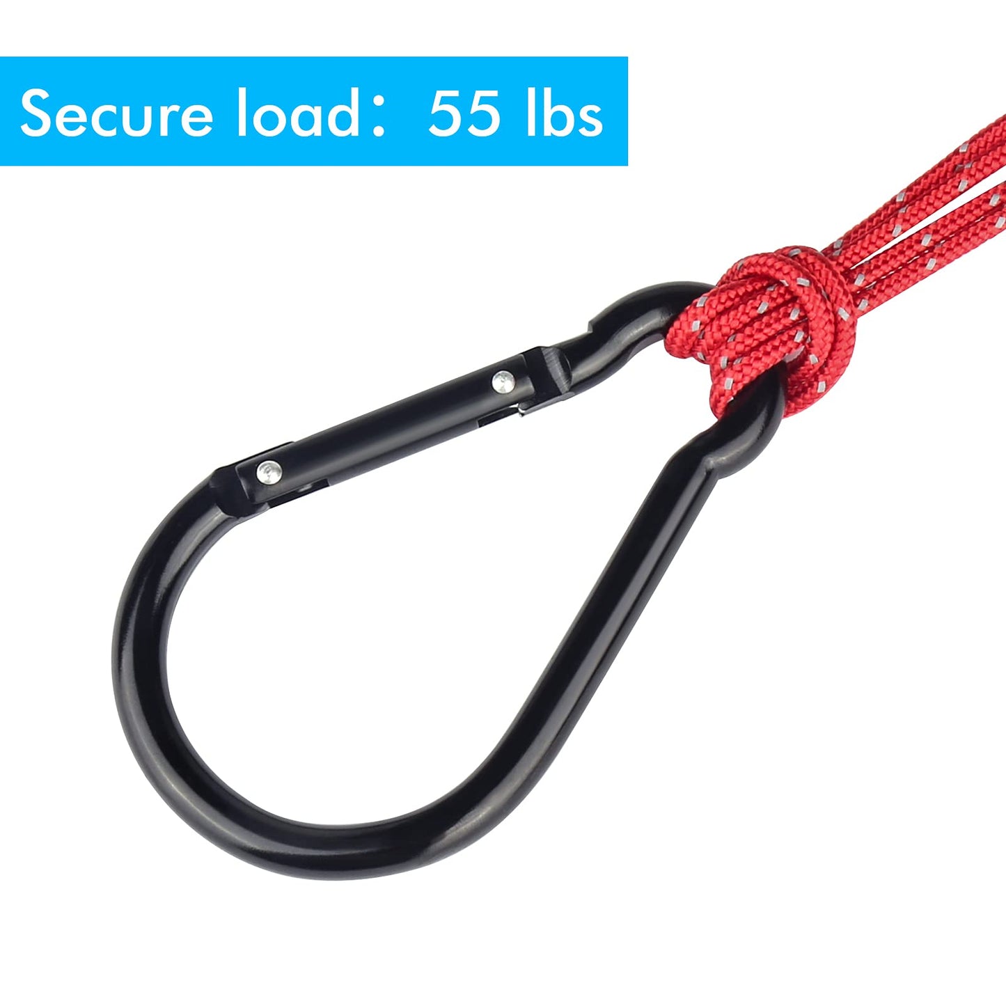 CampTek 5PCS 4"/10cm Carabiner, Extra Large 4" Aluminum Carabeaner Keychain Hook,Spring Snap Key Chain Clip