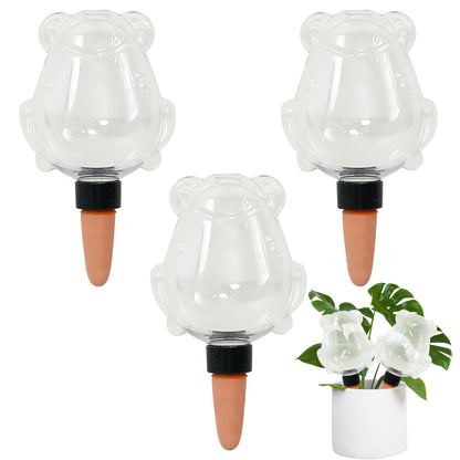 GEWOSI 3 Pack Plant Self Watering Globes Top Fill for Indoor Plastic Water Bulbs Slow Release Terracotta 13oz Self Watering Planter Insert Automatic Drip Irrigation Water Spikes Stakes Devices System