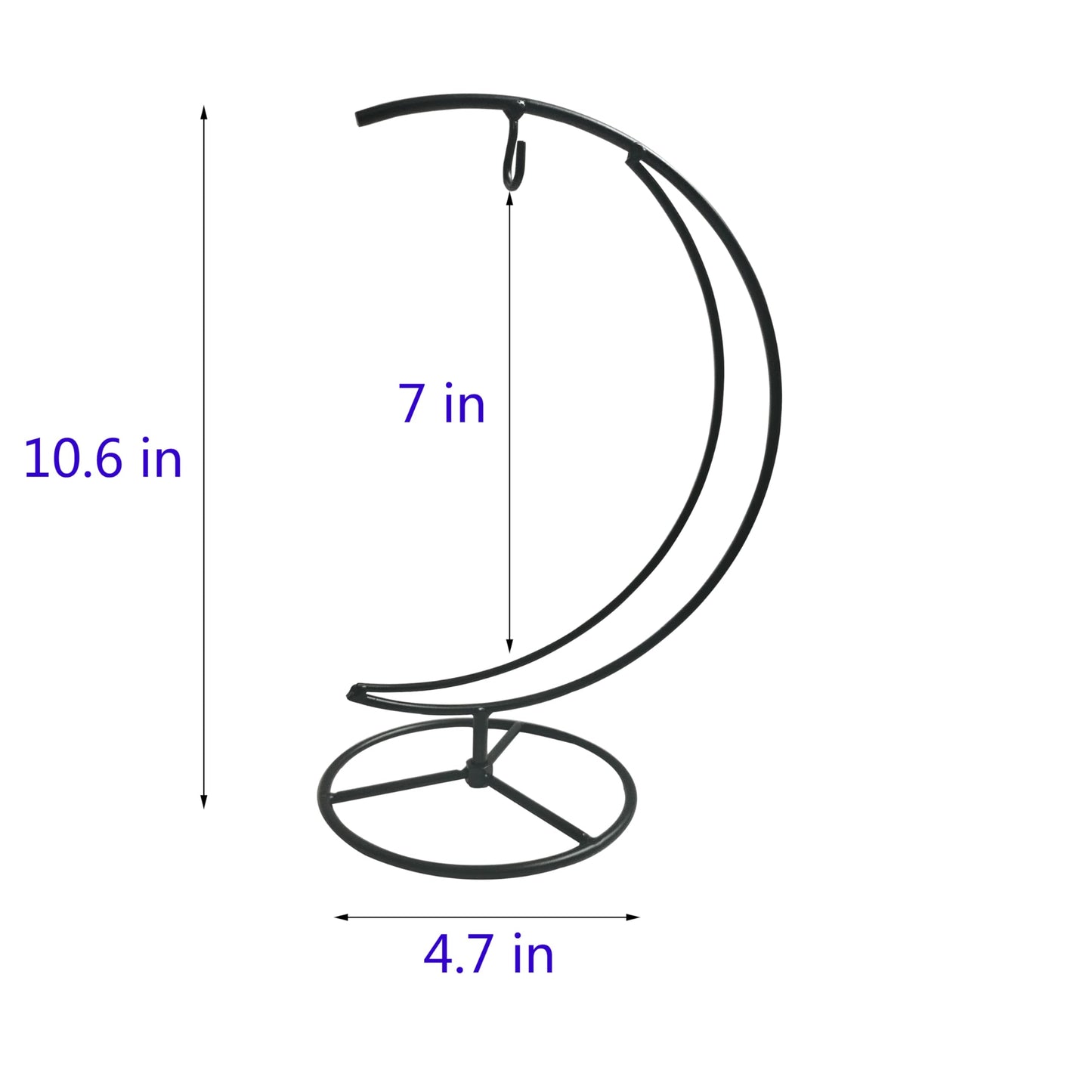 WOCTDTHW Ornament Display Stand Holder Iron Hanger for Chrismas Hanging Glass Globes (Moon Shape 2 Pcs)