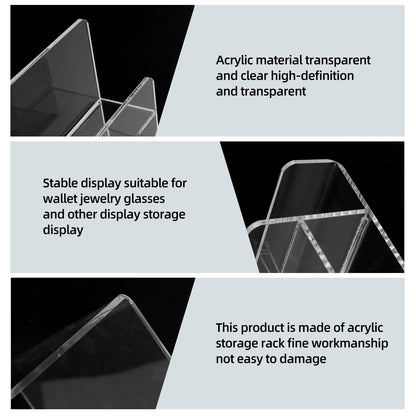 Acrylic Wallet Display Stand Purse Handbag Organizer, Clear Jewelry Riser Display Stand Purse Display Rack, Acrylic Display Shelf for Cosmetic Perfume Jewelry Sunglasses Handbag (2 PCS-6 Tier)