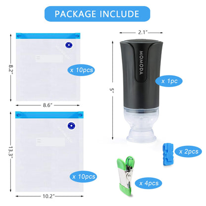 MOMODA Sous Vide Cooking Bags - Set of 40 | BPA-Free Reusable Vacuum Seal Bags with Air Valve for Joule and Anova Cookers | Freezer Safe Vacuum Food Storage Bags with Upgraded Hand Pump Included
