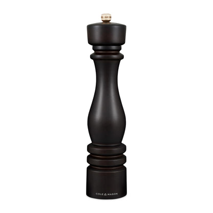 Cole & Mason London Refillable Spice Mill - Kitchen & Home Accessory - Table Salt Grinder - Salt Mill with Ceramic Mechanism - 11", Chocolate Wood