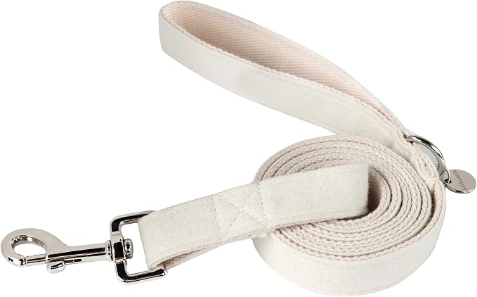 DOGWONG Cotton Hemp Dog Leash, Heavy-Duty White Wedding Durable Soft Natural Fabric Pet Dog Leash for Small Medium Large Dog
