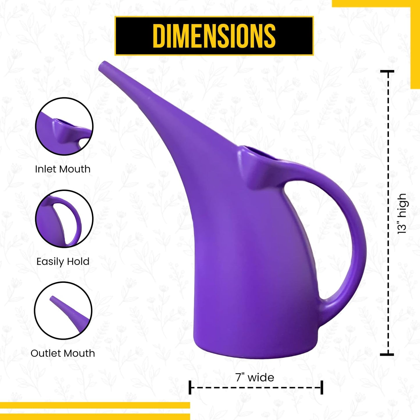 KP Kool Products Watering Can 1/2 Gallon - Small Watering Can for Indoor Plants - Outdoor Watering Can - Purple Plant Waterer - Plastic Watering Can for Garden - 1 Pack