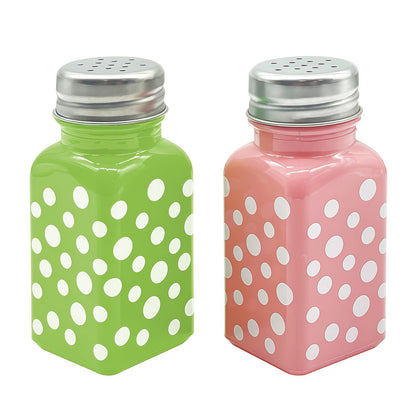 2 Pieces Easter Salt Pepper Shakers Polka Dot Egg Pink and Green Ceramic Salt and Pepper Shaker Set for Stove Top Easter Home Kitchen Decor(Pink and green egg)