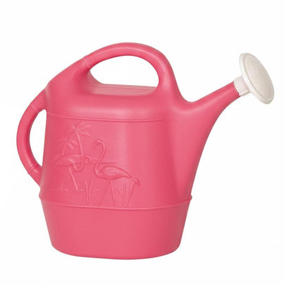 Union Products Watering Can, Flamingo 2 Gallon Plastic Gardening Water Jug with 2 Handles for Garden, Indoor Plants, and Outdoor Flower Pots, Pink