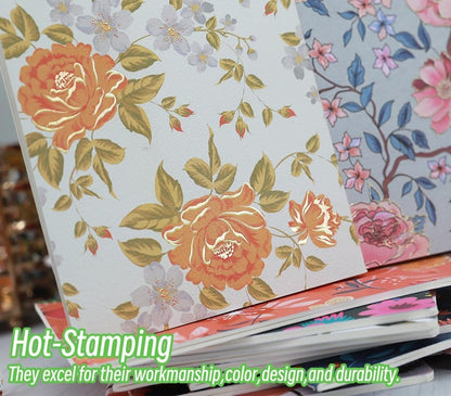 Composition Notebook Journals -12 Pack with 60 Lined Pages, 30 Sheets, Sewn Binding, Hard Cover Books Embossed Cover in Floral Bliss Pattern (5.75 x 8.35 Inches) for School, Office, or At-Home Use