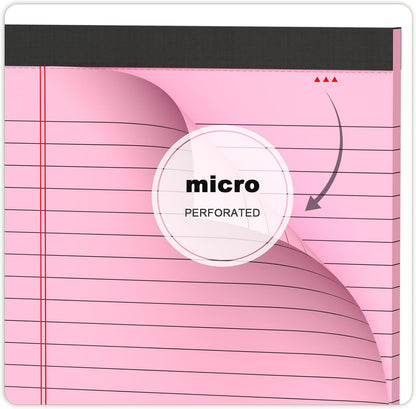 Pink Purple Small Legal Pad 5 x 8 College Ruled Color Legal Pads Paper Notepads 6 Pack Sturdy Back Writing Pads 5 x 8 Note Pads Perforated Narrow Ruled Pads of Paper